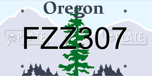FZZ307 Oregon License Plate