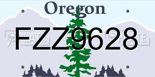 FZZ9628 Oregon License Plate