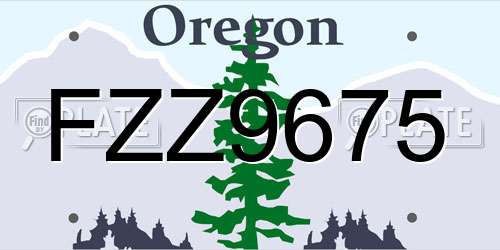 FZZ9675 Oregon License Plate
