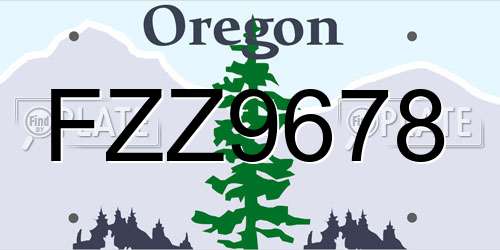 FZZ9678 Oregon License Plate