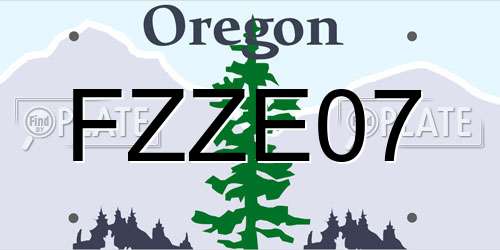 FZZE07 Oregon License Plate
