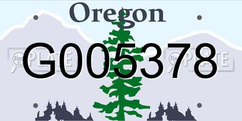 G005378 Oregon License Plate