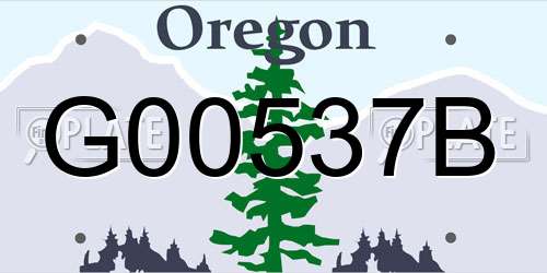 G00537B Oregon License Plate