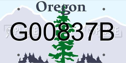 G00837B Oregon License Plate