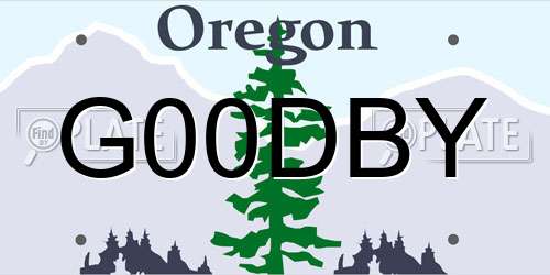 G00DBY Oregon License Plate