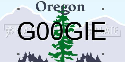 G00GIE Oregon License Plate