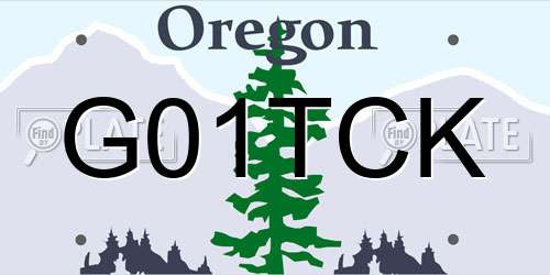 G01TCK Oregon License Plate