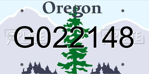 G022148 Oregon License Plate