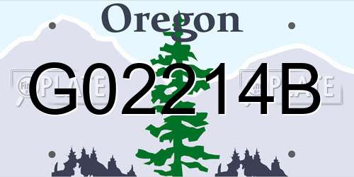 G02214B Oregon License Plate