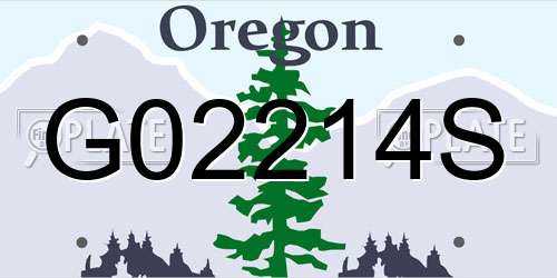 G02214S Oregon License Plate