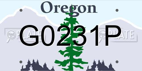 G0231P Oregon License Plate