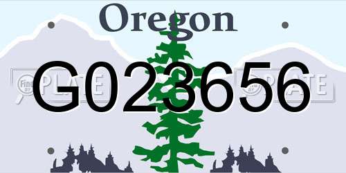 G023656 Oregon License Plate