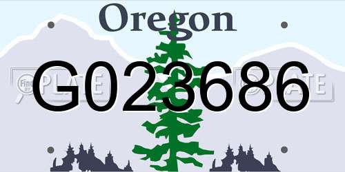G023686 Oregon License Plate