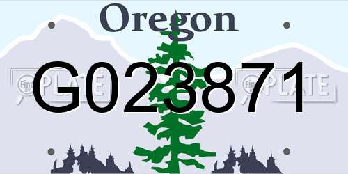 G023871 Oregon License Plate