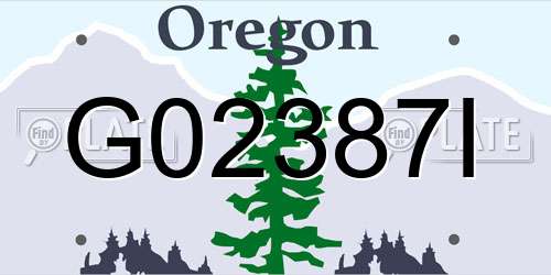 G02387I Oregon License Plate