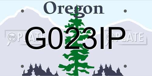 G023IP Oregon License Plate