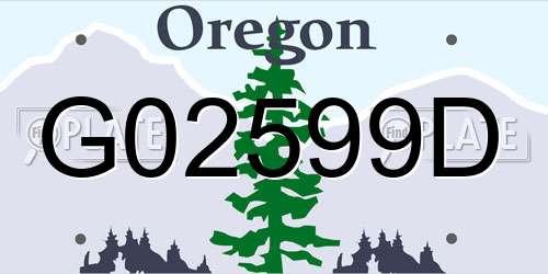 G02599D Oregon License Plate