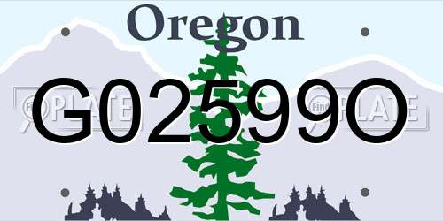 G02599O Oregon License Plate