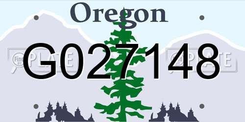 G027148 Oregon License Plate