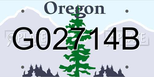 G02714B Oregon License Plate