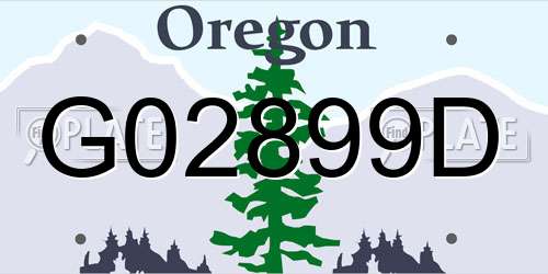 G02899D Oregon License Plate