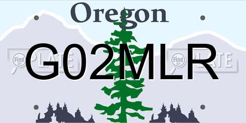 G02MLR Oregon License Plate
