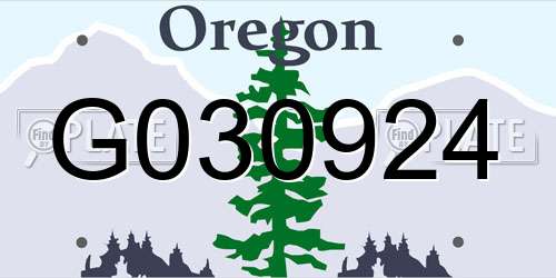 G030924 Oregon License Plate