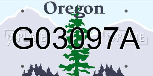 G03097A Oregon License Plate