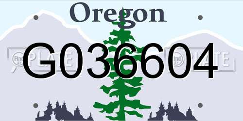 G036604 Oregon License Plate