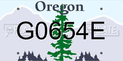 G0654E Oregon License Plate