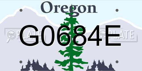 G0684E Oregon License Plate