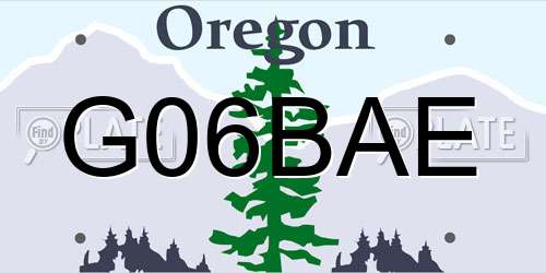 G06BAE Oregon License Plate