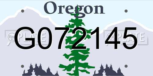 G072145 Oregon License Plate
