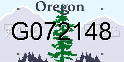 G072148 Oregon License Plate