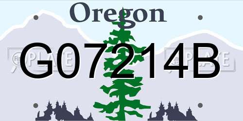 G07214B Oregon License Plate