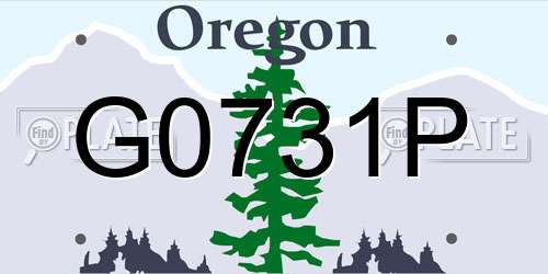 G0731P Oregon License Plate