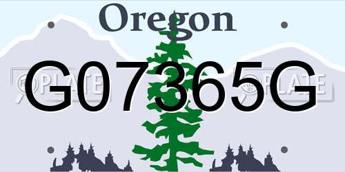 G07365G Oregon License Plate