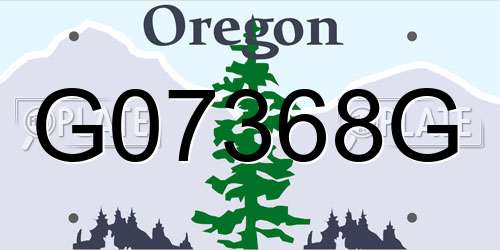 G07368G Oregon License Plate