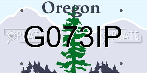 G073IP Oregon License Plate