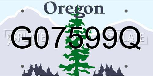 G07599Q Oregon License Plate