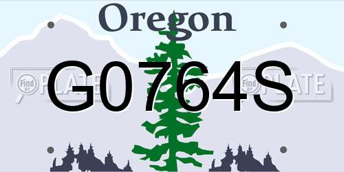 G0764S Oregon License Plate
