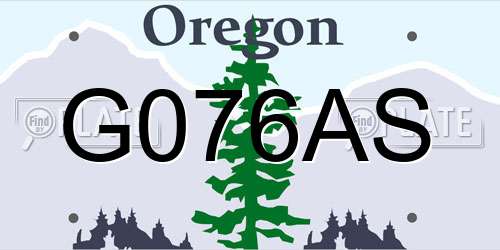 G076AS Oregon License Plate