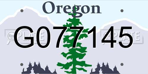 G077145 Oregon License Plate