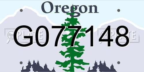 G077148 Oregon License Plate