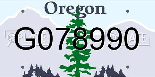G078990 Oregon License Plate