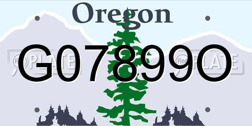 G07899O Oregon License Plate