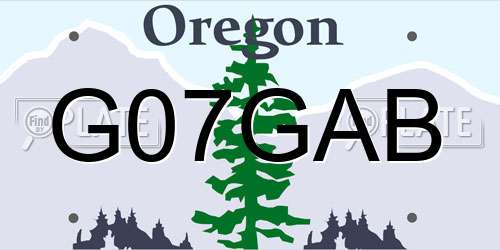 G07GAB Oregon License Plate