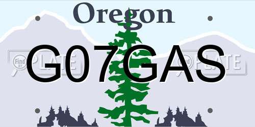 G07GAS Oregon License Plate