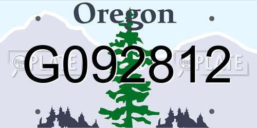 G092812 Oregon License Plate