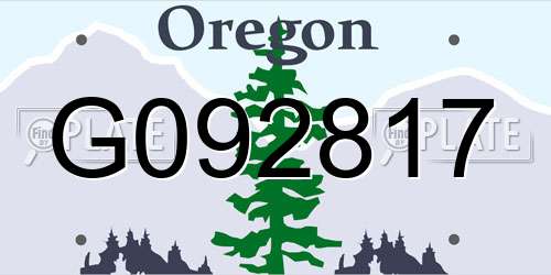 G092817 Oregon License Plate